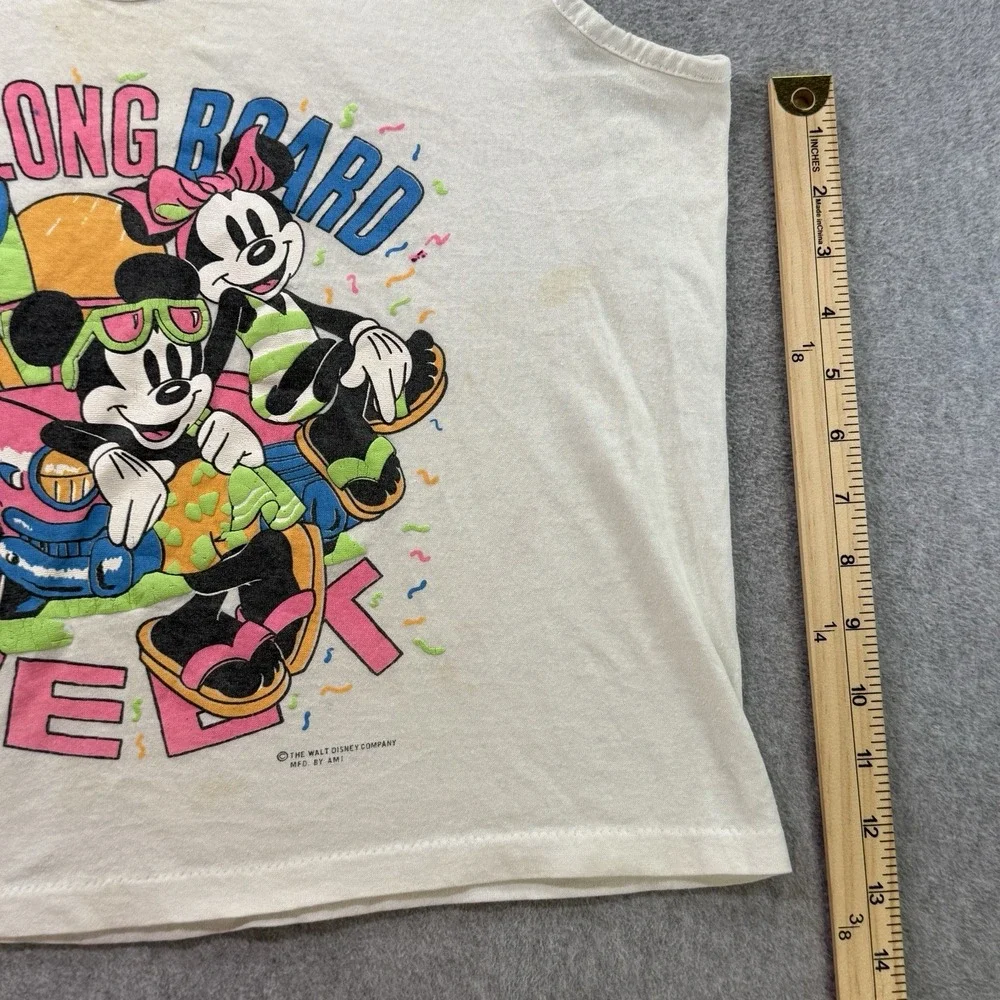 Vintage 80s Mickey & Minnie Tank Top‎ S  6th Long Board Meet USA Single Stitch